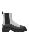 Emporio Armani Woman Ankle Boots Light Grey Size 7.5 Cow Leather, Ovine Leather