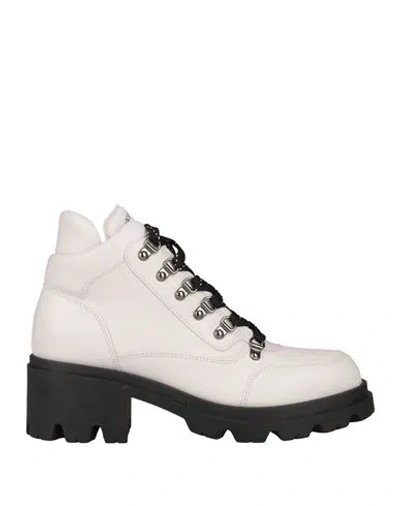 Emporio Armani Woman Ankle Boots Off White Size 10.5 Leather