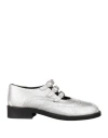 Emporio Armani Woman Ballet Flats Silver Size 10.5 Textile Fibers In Silver