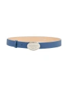 Emporio Armani Woman Belt Azure Size 36 Polyester, Polyurethane In Blue