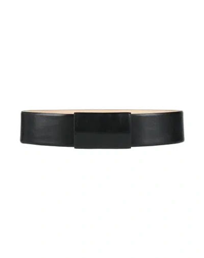 Emporio Armani Woman Belt Black Size 36 Polyester, Polyurethane