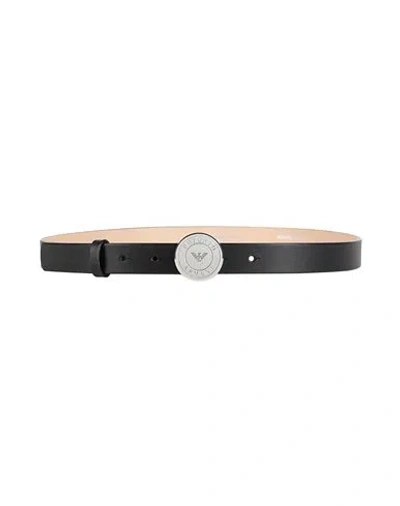 Emporio Armani Woman Belt Black Size 39.5 Leather