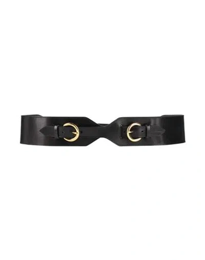 Emporio Armani Woman Belt Black Size 39.5 Leather