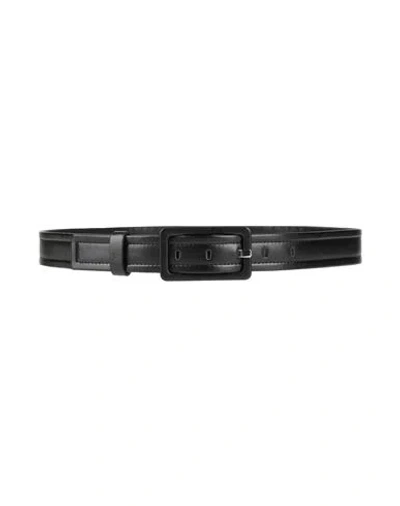 Emporio Armani Woman Belt Black Size 39.5 Polyester, Viscose, Polyurethane Coated