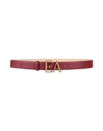 Emporio Armani Woman Belt Burgundy Size 36 Bovine Leather