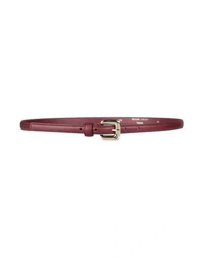 Emporio Armani Woman Belt Burgundy Size 38 Leather In Red