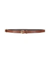 Emporio Armani Woman Belt Chocolate Brown Size 39.5 Cow Leather In Brown