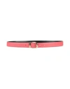 Emporio Armani Woman Belt Coral Size 36 Polyester, Polyurethane In Red