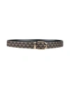 Emporio Armani Woman Belt Dark Brown Size 32 Polyester, Pvc - Polyvinyl Chloride