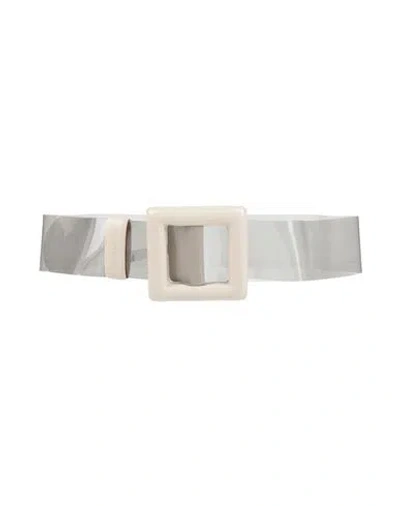 Emporio Armani Woman Belt Grey Size 38 Pvc - Polyvinyl Chloride