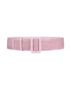 Emporio Armani Woman Belt Lilac Size 34 Straw, Polyester, Polyurethane, Cow Leather In Purple