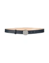 Emporio Armani Woman Belt Midnight Blue Size 32 Cow Leather
