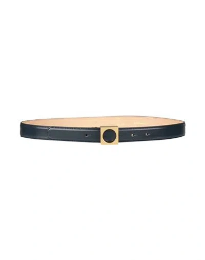 Emporio Armani Woman Belt Midnight Blue Size 39.5 Leather