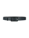 Emporio Armani Woman Belt Navy Size 38 Leather In Navy