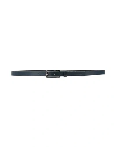 Emporio Armani Woman Belt Navy Size 39.5 Leather In Blue
