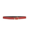 Emporio Armani Woman Belt Rust Size 38 Polyester, Polyurethane In Red