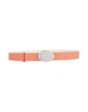 Emporio Armani Woman Belt Rust Size 38 Polyester, Polyurethane In Red