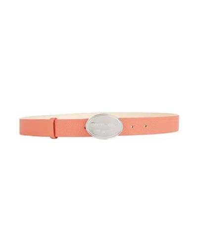 Emporio Armani Woman Belt Rust Size 38 Polyester, Polyurethane In Pink