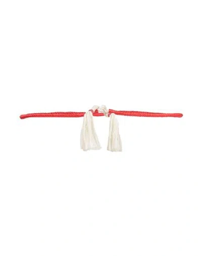 Emporio Armani Woman Belt Tomato Red Size 32 Textile Fibers