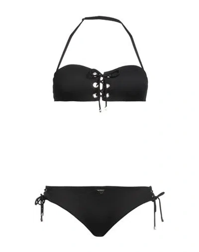 Emporio Armani Woman Bikini Black Size 8 Polyamide, Elastane