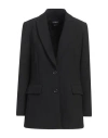 Emporio Armani Woman Blazer Black Size 12 Polyester, Viscose, Cotton, Elastane In Black