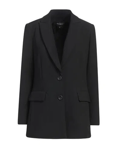 Emporio Armani Woman Blazer Black Size 12 Polyester, Viscose, Cotton, Elastane