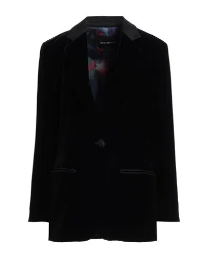 Emporio Armani Boxy Button-up Blazer In Black