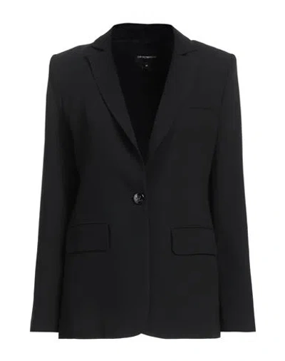 Emporio Armani Woman Blazer Black Size 12 Viscose, Elastane