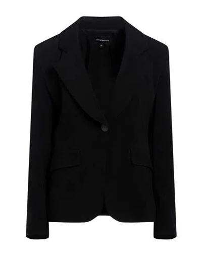 Emporio Armani Woman Blazer Black Size 4 Viscose, Elastane