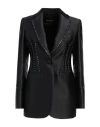 Emporio Armani Woman Blazer Black Size 8 Polyester, Silk, Glass In Black