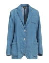 Emporio Armani Woman Blazer Blue Size 14 Cotton In Blue