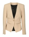 Emporio Armani Woman Blazer Camel Size 12 Viscose, Acetate, Elastane In Beige