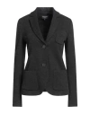 Emporio Armani Woman Blazer Charcoal Size 10 Viscose, Virgin Wool, Acrylic, Polyamide, Elastane
