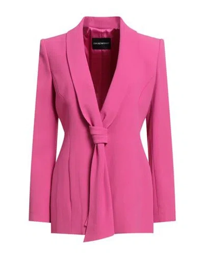 Emporio Armani Woman Blazer Fuchsia Size 10 Viscose, Acetate, Elastane In Pink