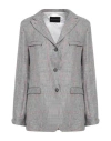 Emporio Armani Woman Blazer Grey Size 12 Linen, Viscose In Grey