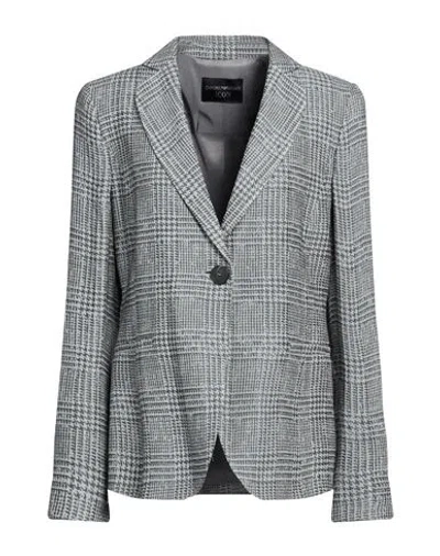 Emporio Armani Woman Blazer Grey Size 12 Viscose, Polyester