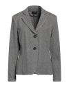 Emporio Armani Icon Fitted Blazer With Herringbone Motif In Grey