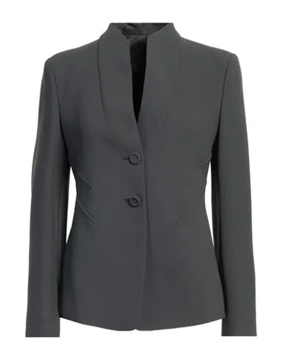 Emporio Armani Woman Blazer Grey Size 4 Viscose, Acetate, Elastane, Polyester