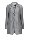 Emporio Armani Woman Blazer Grey Size 12 Viscose, Linen, Silk, Polyester In Grey