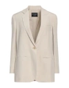 Emporio Armani Woman Blazer Ivory Size 10 Linen, Silk In White