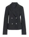 EMPORIO ARMANI EMPORIO ARMANI WOMAN BLAZER MIDNIGHT BLUE SIZE 14 COTTON, ELASTANE, POLYESTER