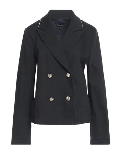 Emporio Armani Woman Blazer Midnight Blue Size 14 Cotton, Elastane, Polyester