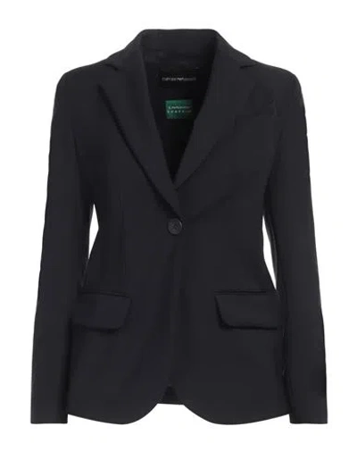Emporio Armani Woman Blazer Midnight Blue Size 2 Virgin Wool
