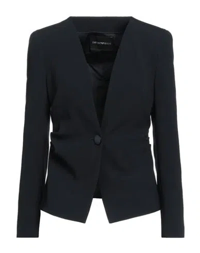 Emporio Armani Woman Blazer Midnight Blue Size 4 Viscose, Acetate, Elastane