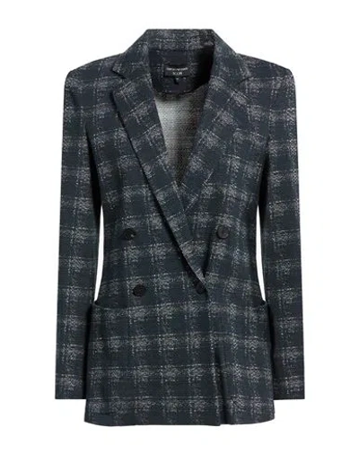 Emporio Armani Woman Blazer Navy Size 14 Cotton, Polyester, Elastane In Blue