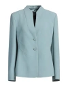 Emporio Armani Woman Blazer Pastel Blue Size 12 Viscose, Acetate, Elastane, Polyester