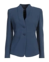 Emporio Armani Woman Blazer Slate Blue Size 4 Viscose, Acetate, Elastane, Polyester