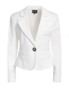 Emporio Armani Woman Blazer White Size 12 Viscose, Polyamide, Elastane, Polyester In White