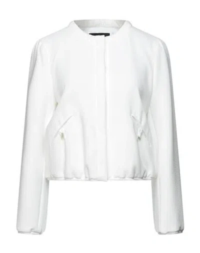 Emporio Armani Woman Blazer White Size 4 Polyester, Elastane
