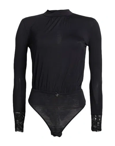 Emporio Armani Woman Bodysuit Black Size 1 Viscose, Elastane